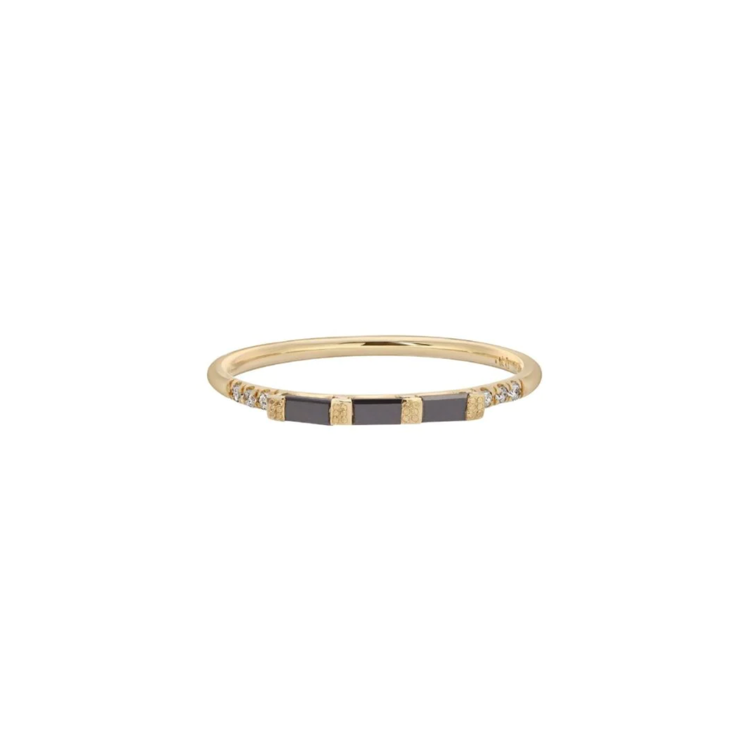 THREE BLACK DIAMOND BAGUETTE BAND