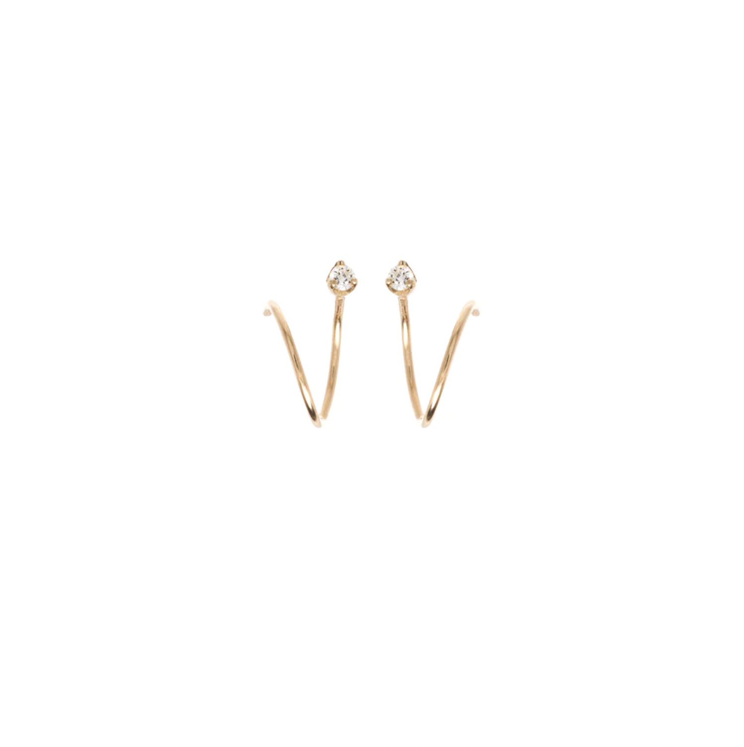 PRONG DIAMOND BAR WRAP HOOPS