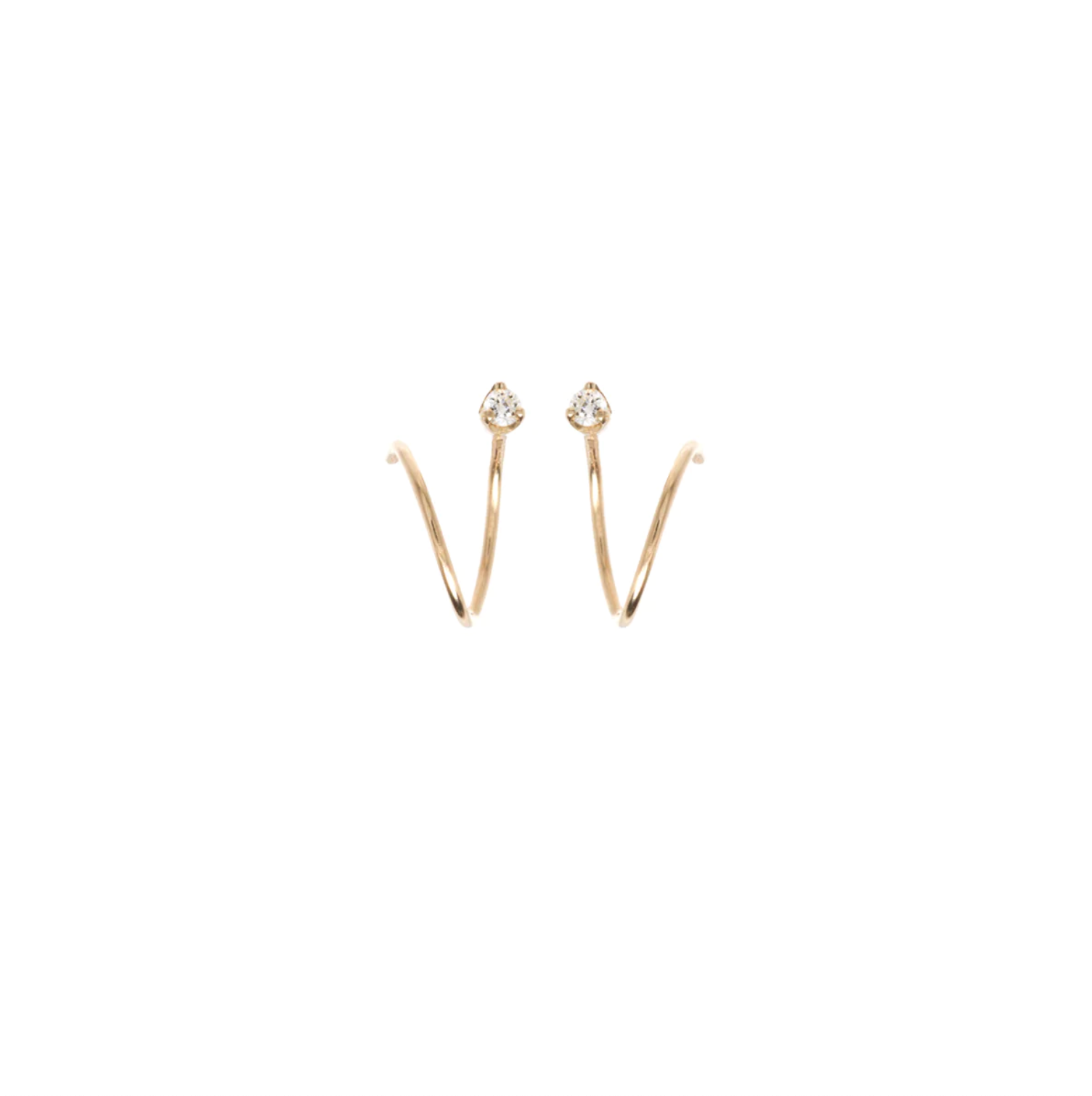 PRONG DIAMOND BAR WRAP HOOPS
