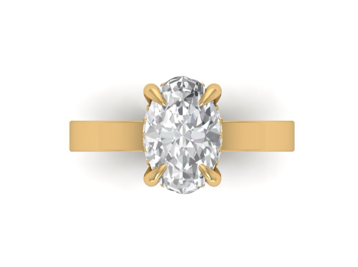 14kt Hidden Diamond Cigar Engagement Ring
