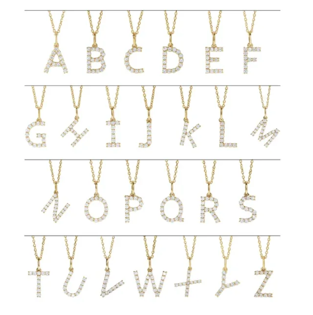 DIAMOND LETTER INITIAL PENDANT