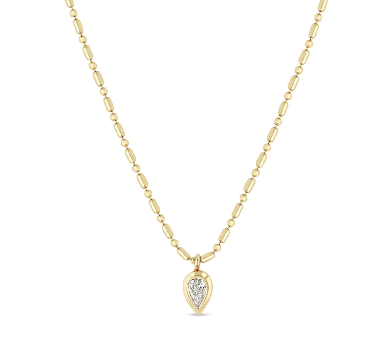 PEAR DIAMOND TUBE BAR CHAIN