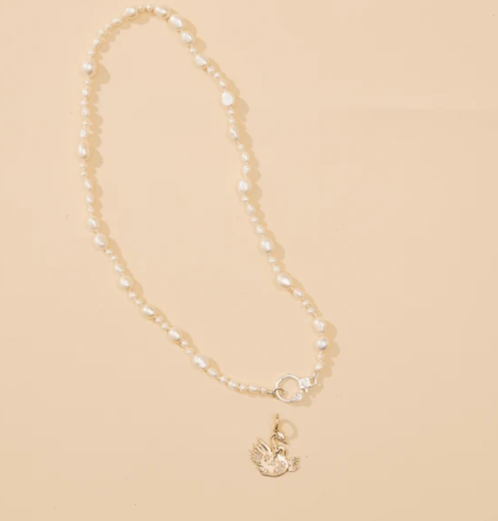 PEARL EYE LOVE YOU CLASP NECKLACE