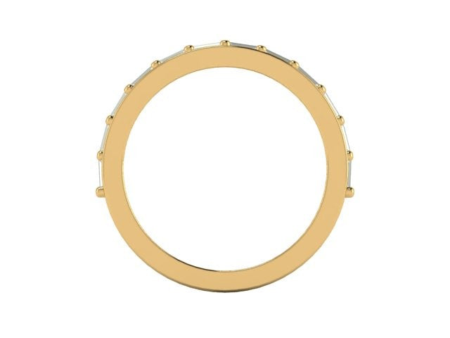 Baguette Potions Wedding Band viewed through the finger opening