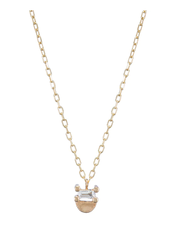 BAGUETTE HALF MOON NECKLACE