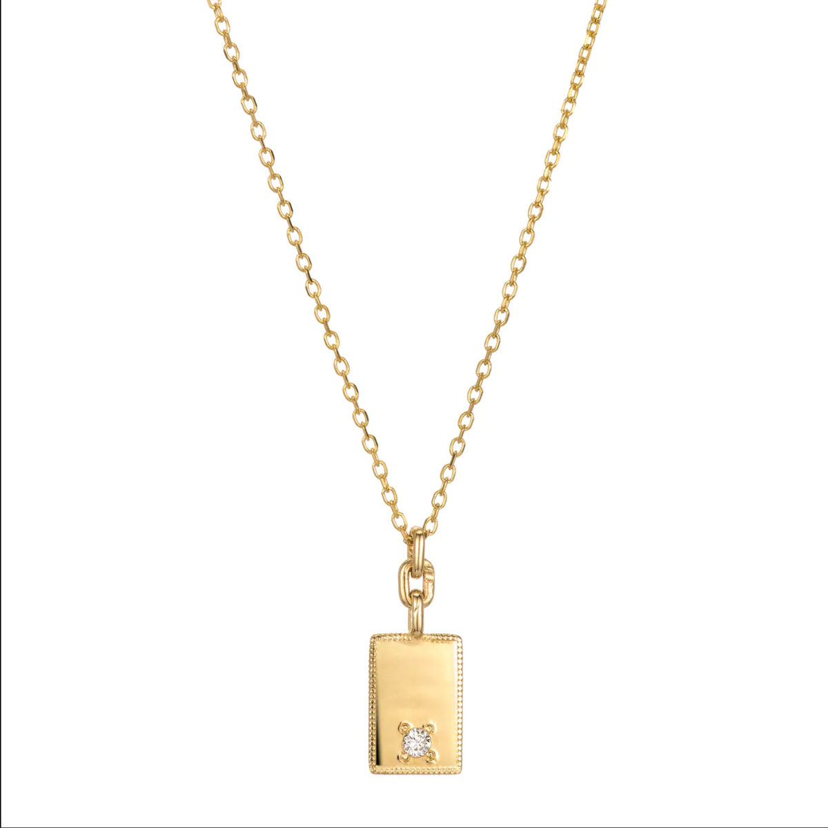 Rectangle Diamond Mirror Pendant detail