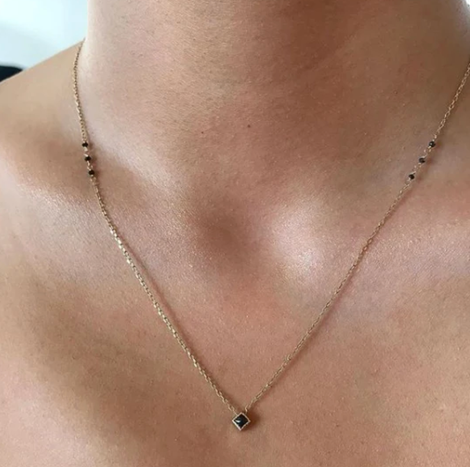 Black Diamond PC Necklace on model