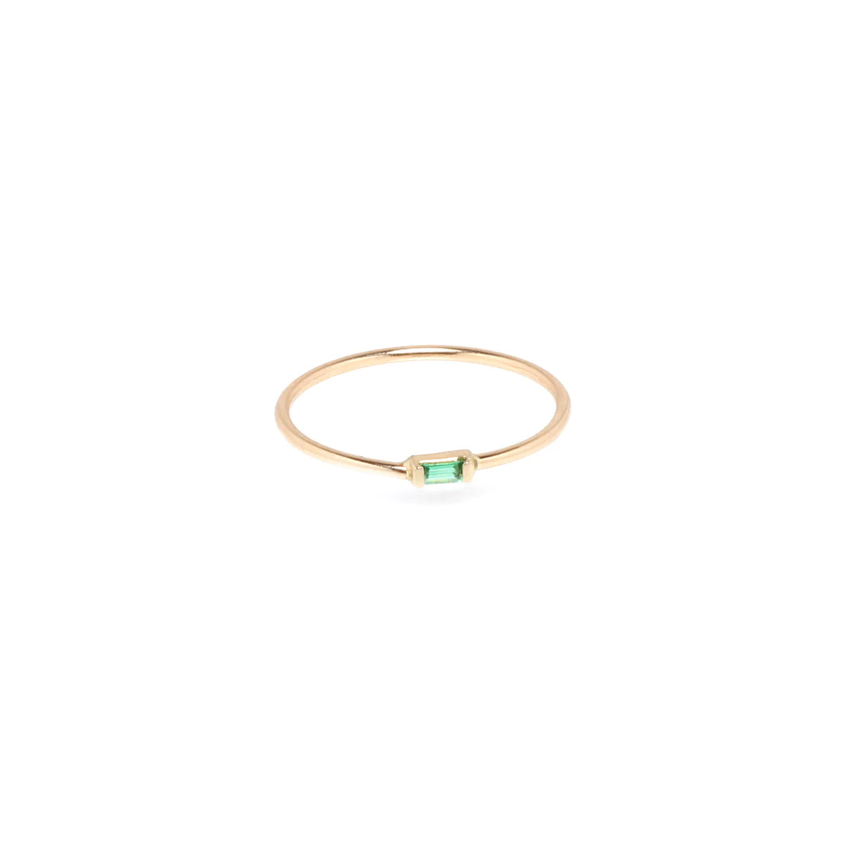 14KT EMERALD BAGUETTE RING