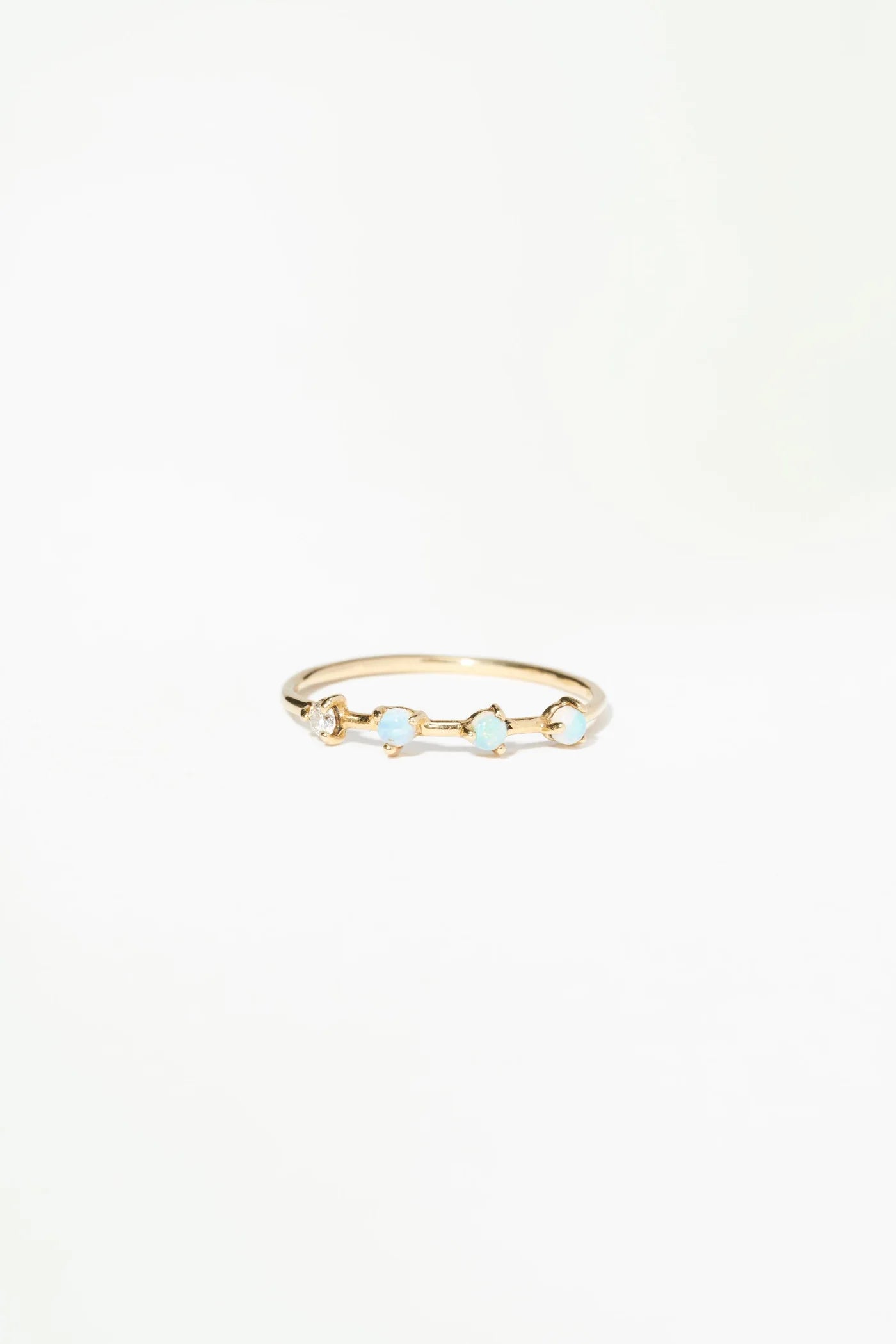 FOUR STEP RING WITH OPALS & DIAMONDS