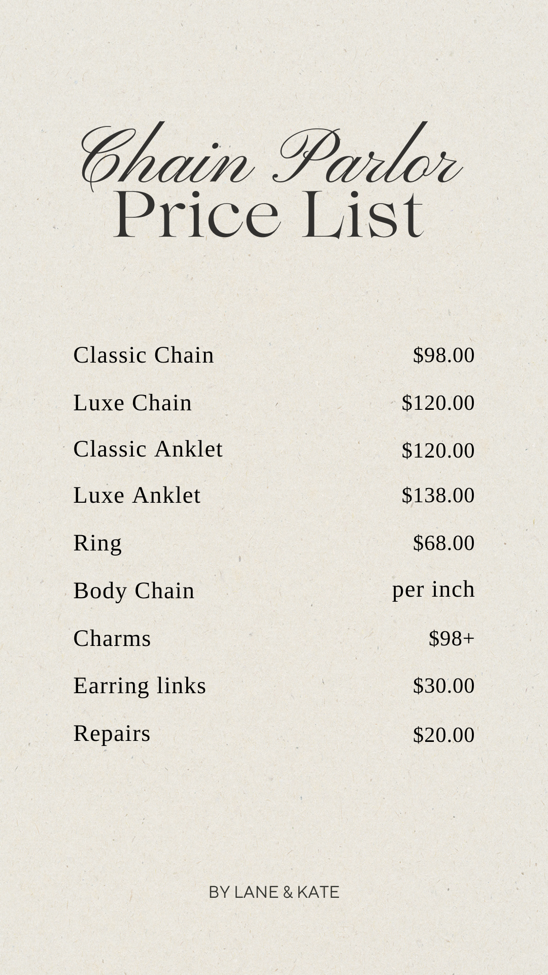 Chain Parlor Reservation