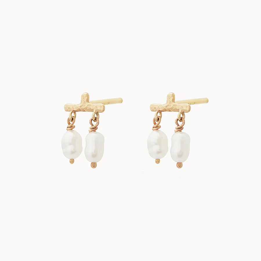 CASTANET PEARL 14KT GOLD EARRING