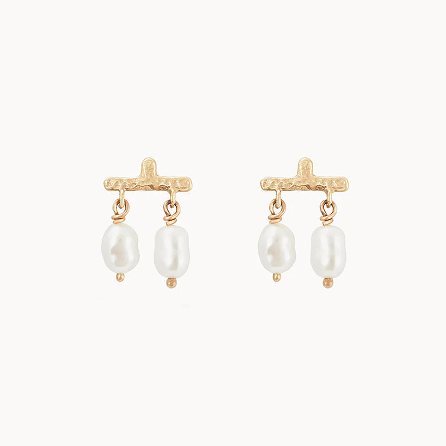 CASTANET PEARL 14KT GOLD EARRING