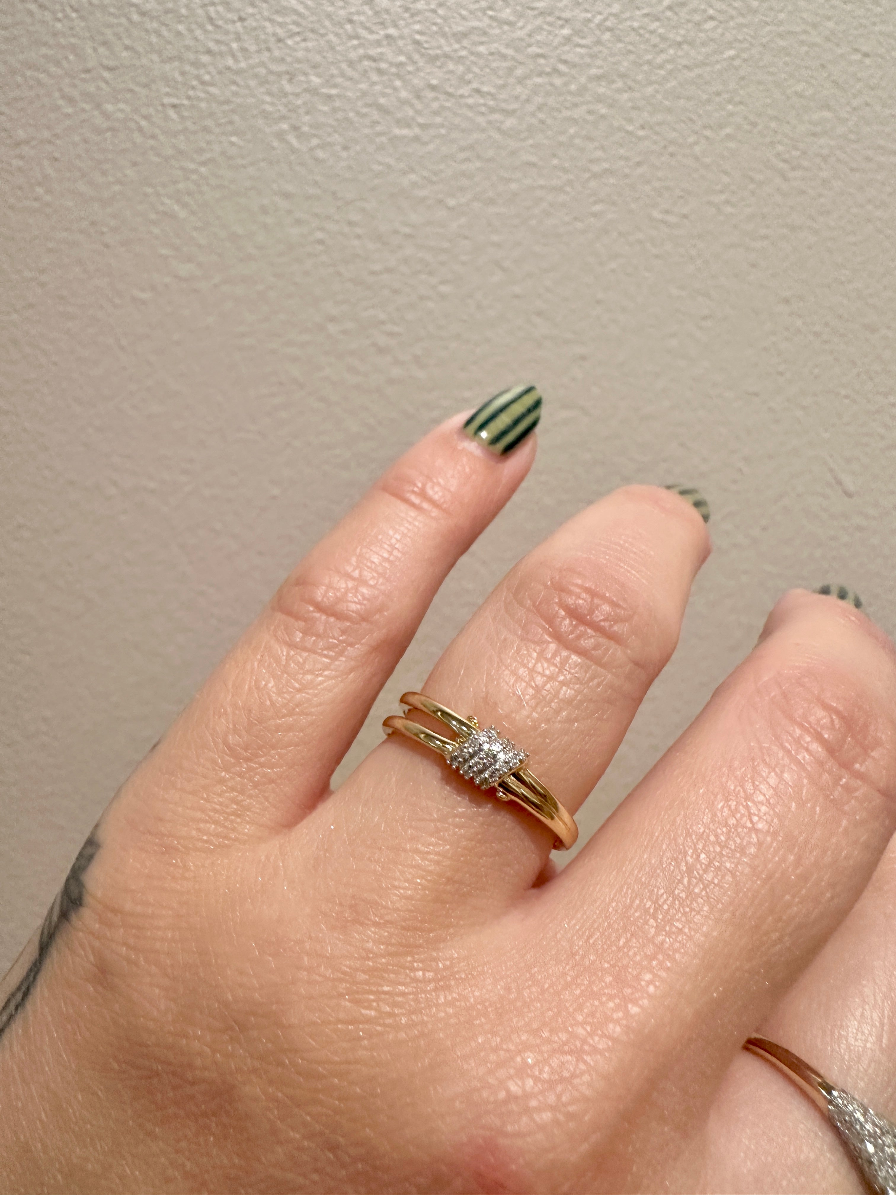 TWINKLING TWINE PAVÉ DUO RING