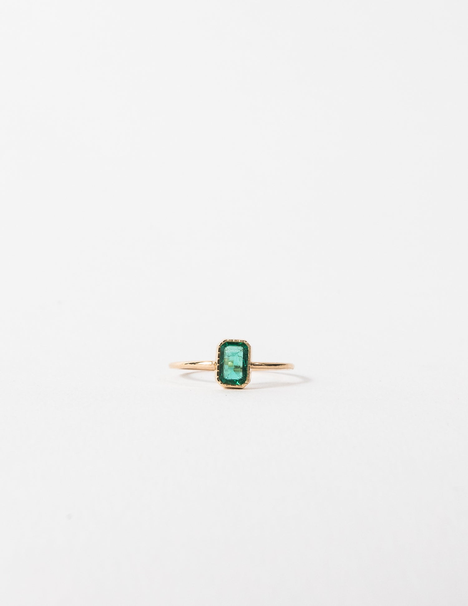 EMERALD CUT EMERALD WISP RING