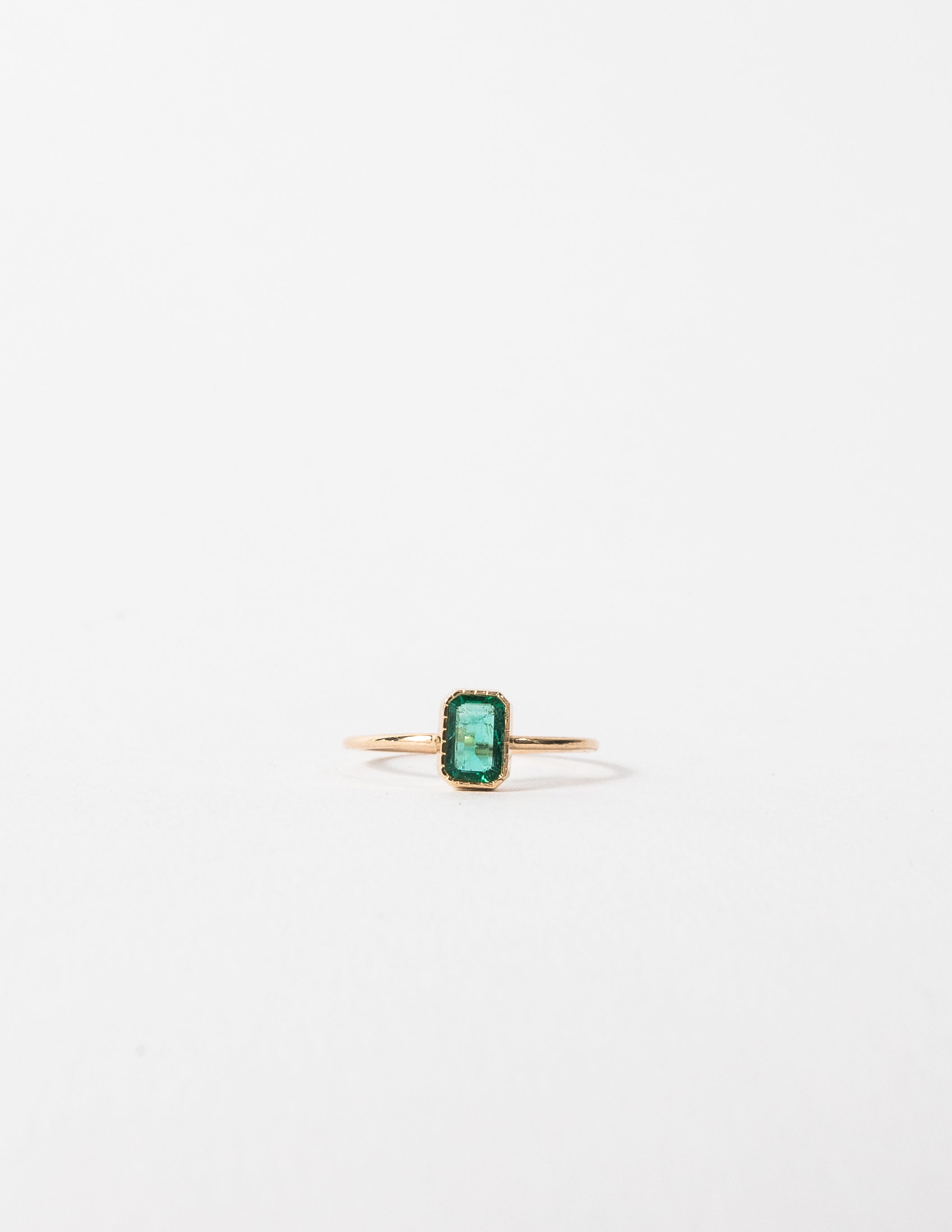 EMERALD CUT EMERALD WISP RING