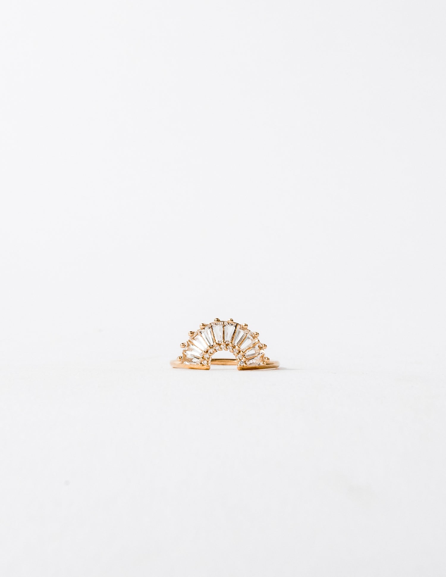 TOPAZ & DIAMOND ILLUMINATING BAGUETTE ARC RING