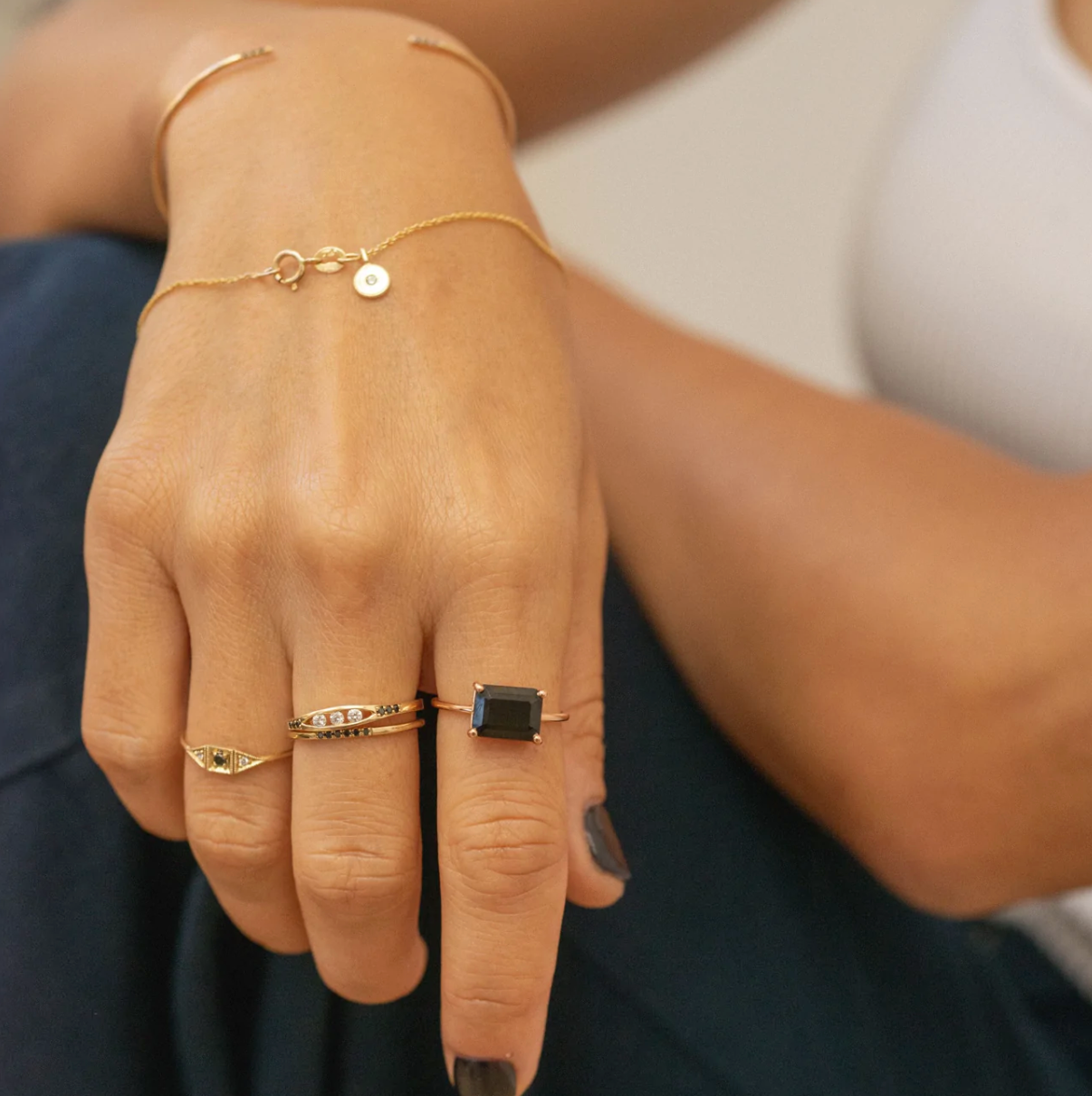EAST WEST ONYX RING