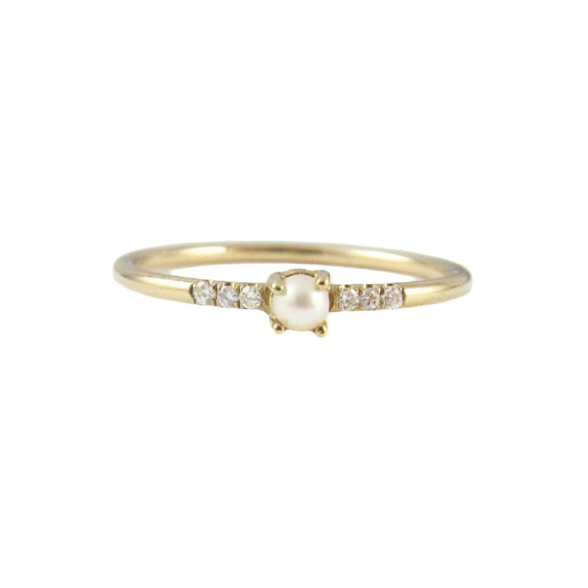 WHITE DIAMOND PEARL EQUILIBRIUM RING