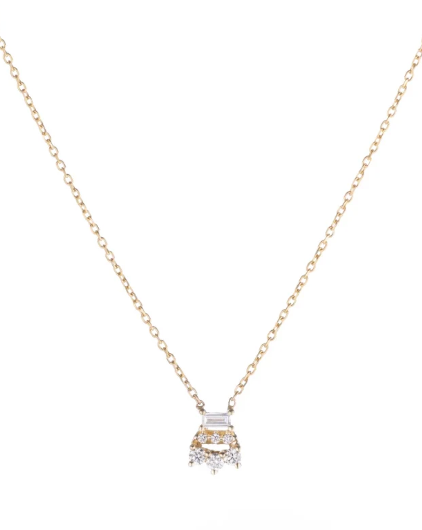 Baguette Diamond Lace Necklace detail