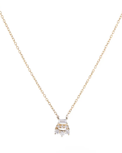 Baguette Diamond Lace Necklace detail
