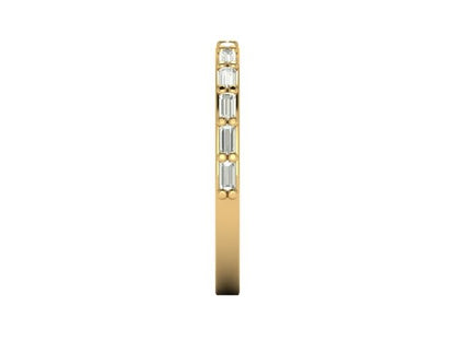 Baguette Potions Wedding Band, side profile view