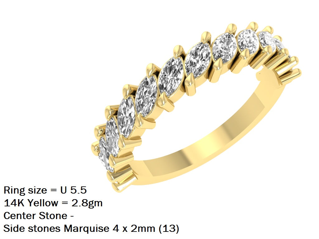 MARQUISE POEM BAND // WEDDING BAND