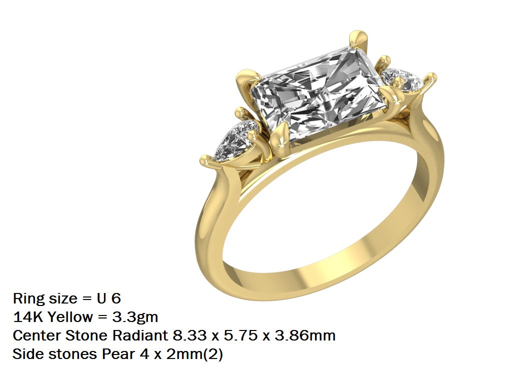 14kt East West Diamond Views Engagement Ring // For Jay