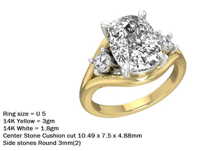 14kt Antique Diamond Embrace Engagement Ring