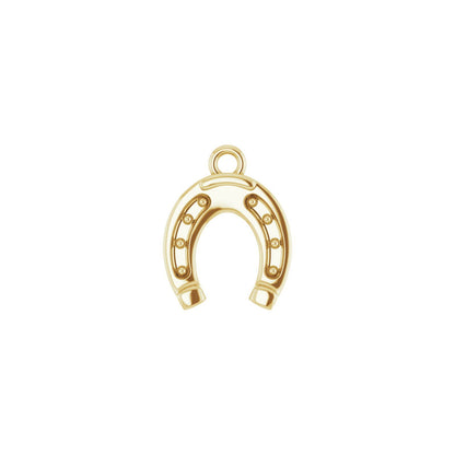 Lucky Horseshoe Charm in 14kt yellow gold, front view