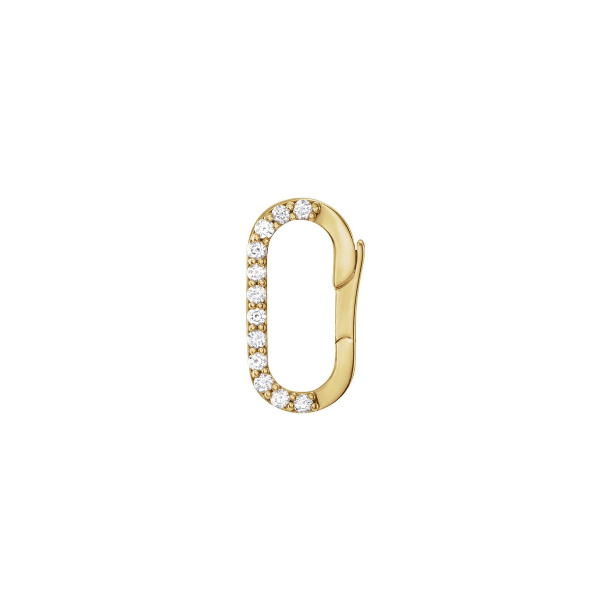 Mid Diamond Push Lock in 14kt yellow gold, closed