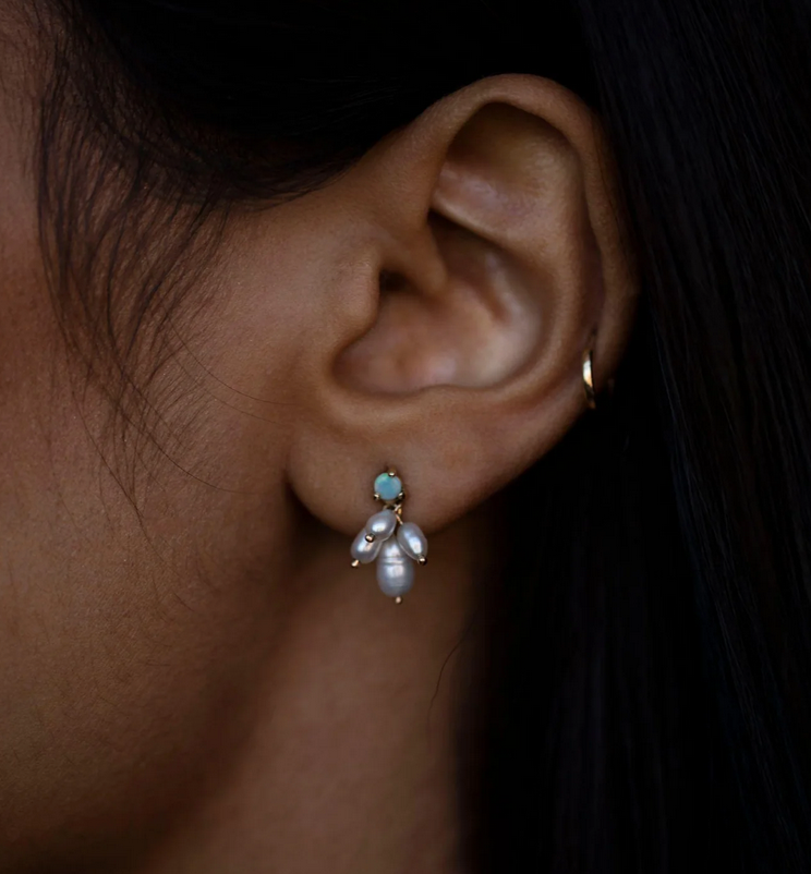 Opal &amp; Pearl Cloudburst Earrings by WWAKE, additional view 4