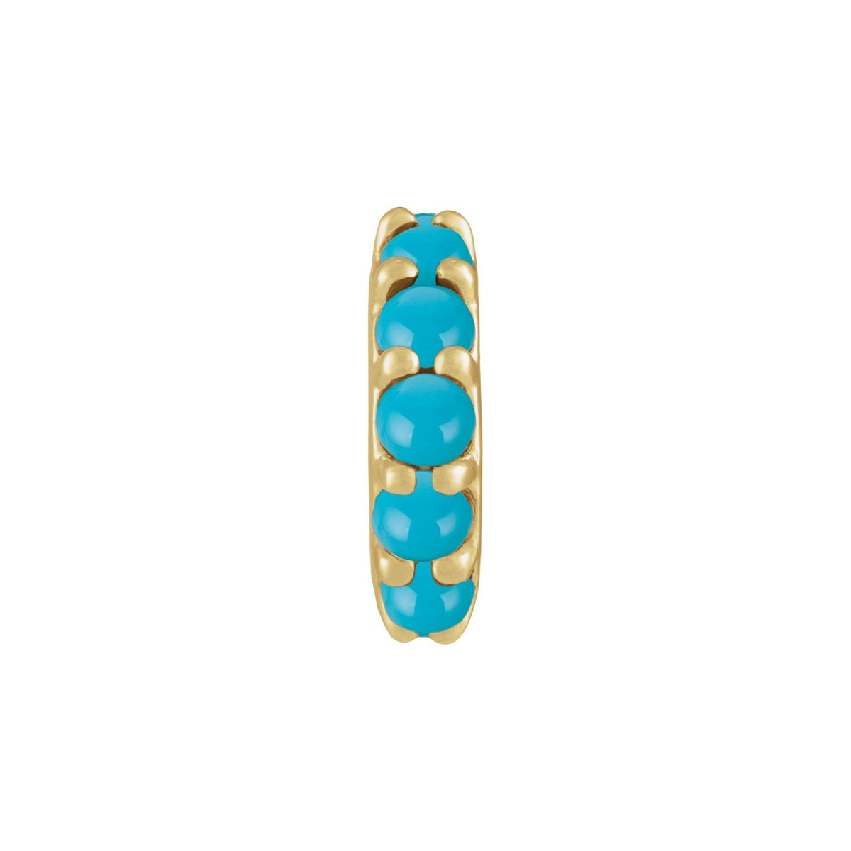 Turquoise Spacer Charm in 14kt yellow gold, front view