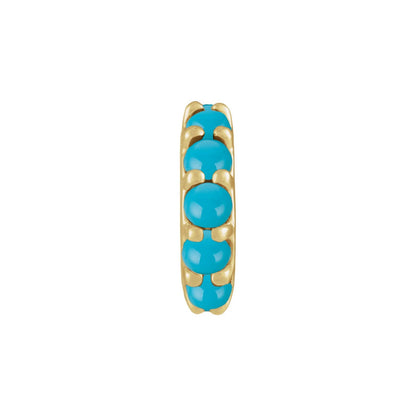 Turquoise Spacer Charm in 14kt yellow gold, front view