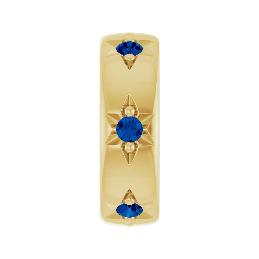 Sapphire Spacer Charm in 14kt yellow gold, front view
