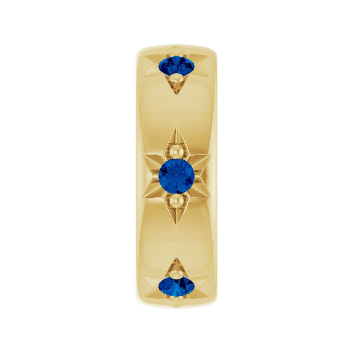 Sapphire Spacer Charm in 14kt yellow gold, front view