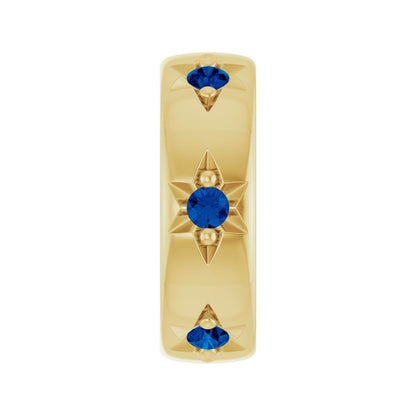 Sapphire Spacer Charm in 14kt yellow gold, front view