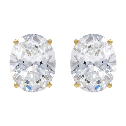 Oval Devotion Studs, four prong oval diamond earrings in 14kt gold