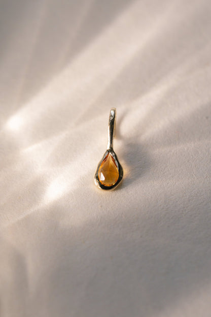 Pear Mood Birthstone Pendant worn on a chain