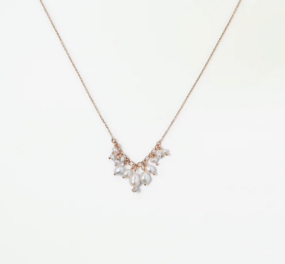 Shadow Diamond &amp; Pearl Necklace by WWAKE, additional view 4