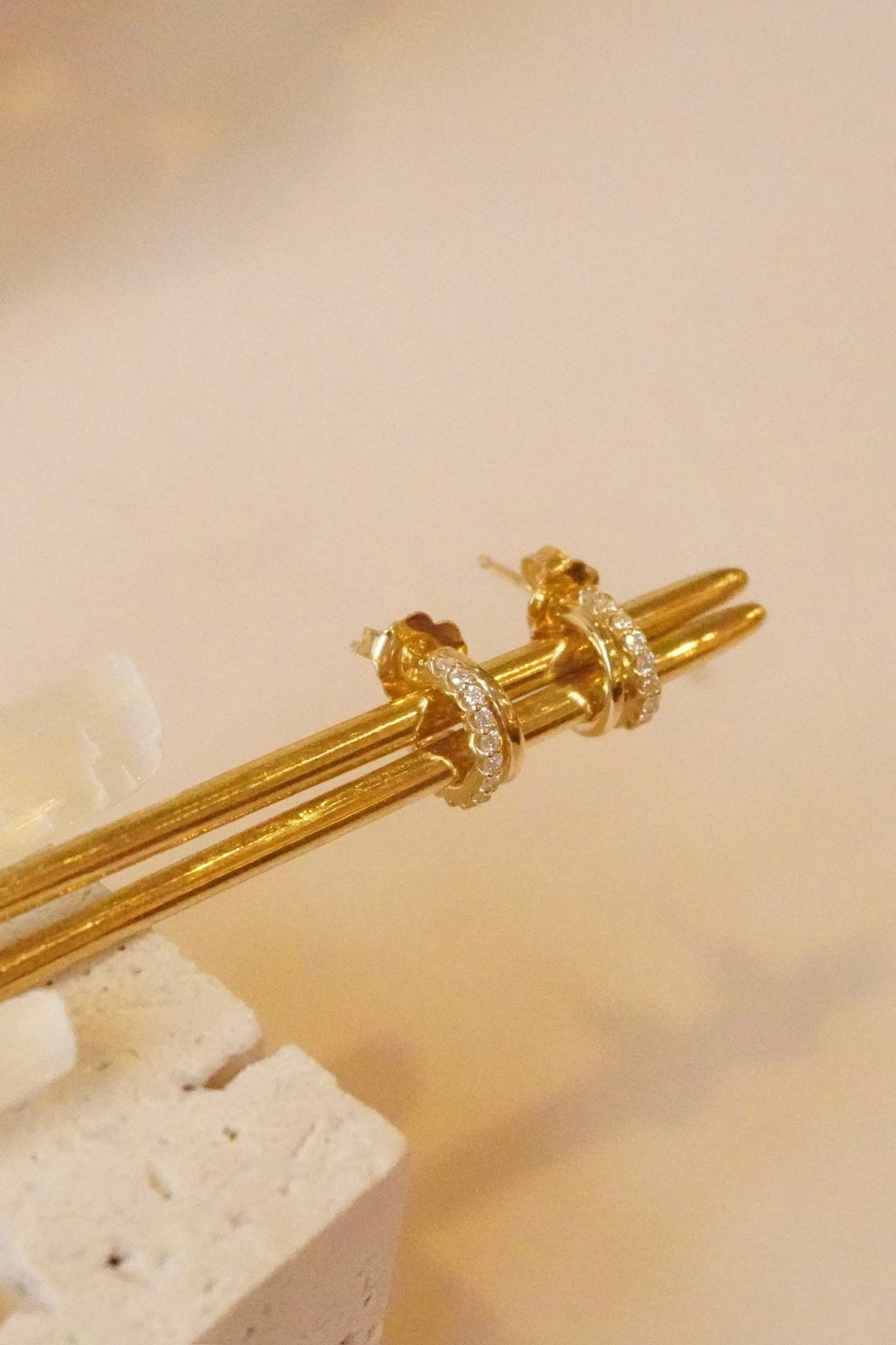 Duo Diamond Hoops worn