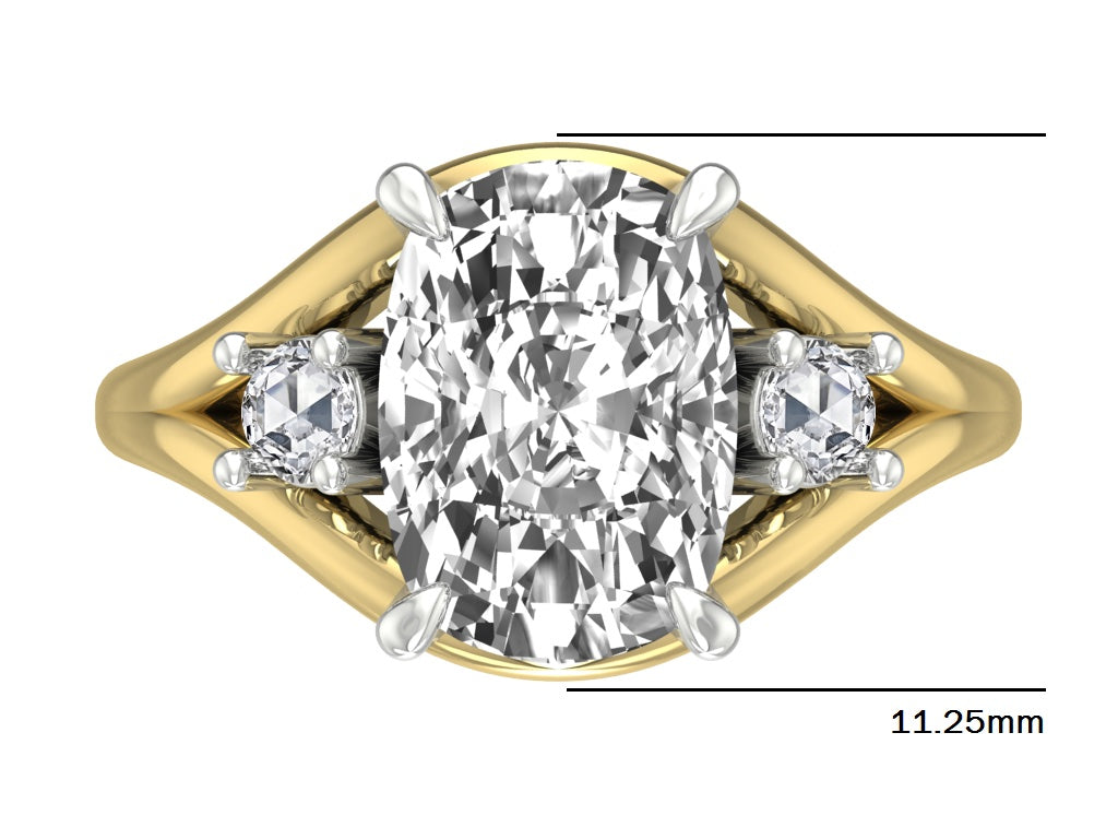 14kt Antique Diamond Embrace Engagement Ring