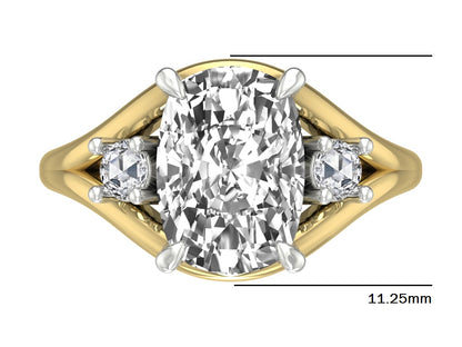 14kt Antique Diamond Embrace Engagement Ring