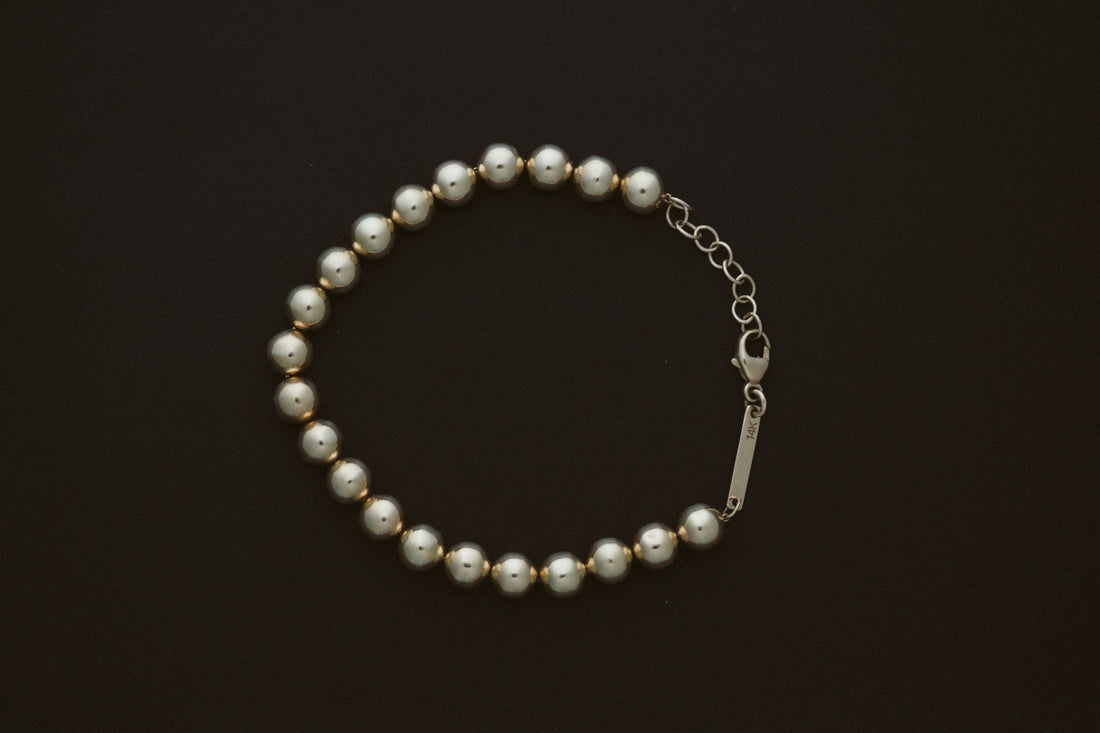 Gold Ball Beaded Chain Bracelet by Zoe Chicco in 14kt yellow gold