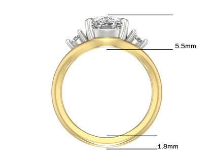 14kt Antique Diamond Embrace Engagement Ring