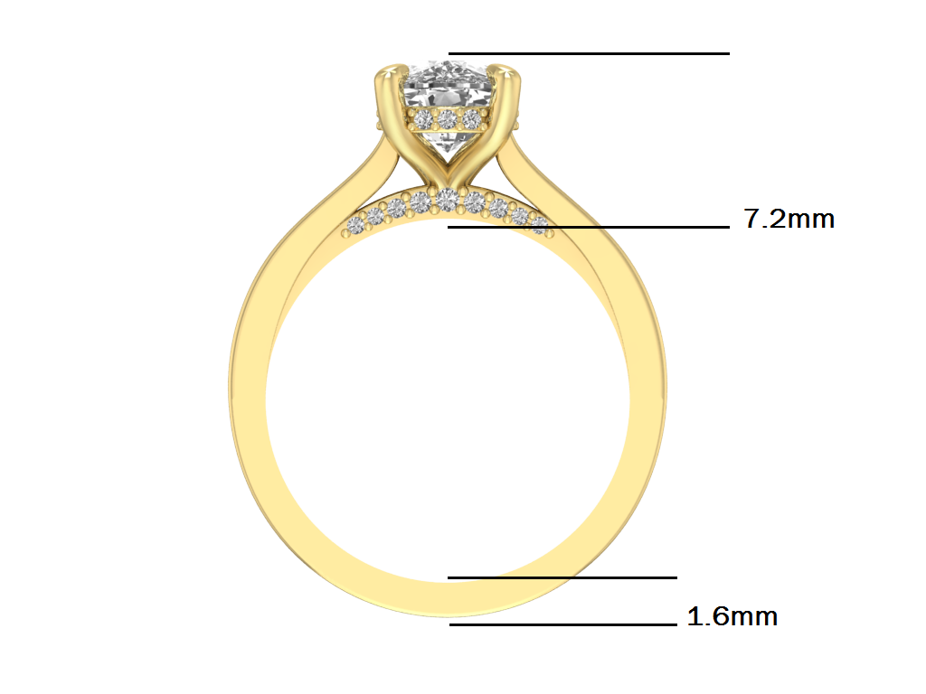 14kt Cushion Diamond Frescoes Engagement Ring