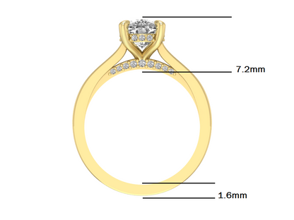 14kt Cushion Diamond Frescoes Engagement Ring