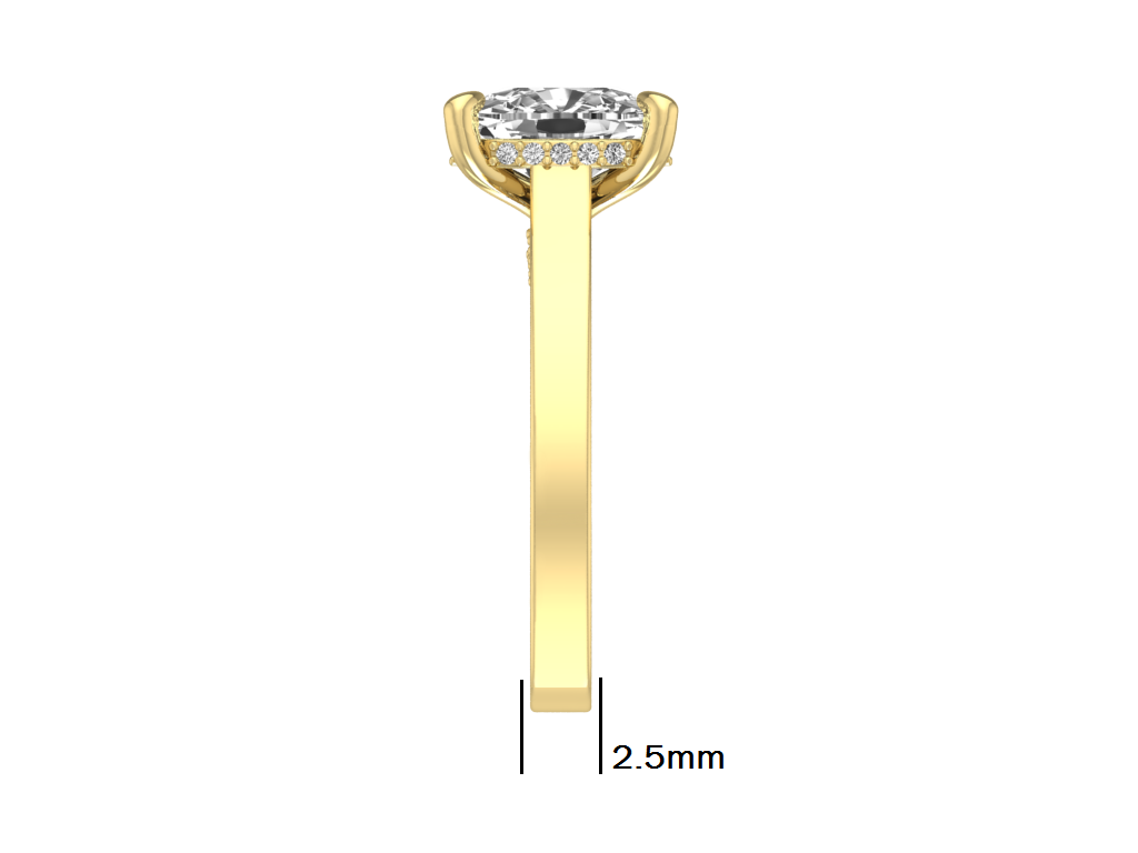 14kt Cushion Diamond Frescoes Engagement Ring