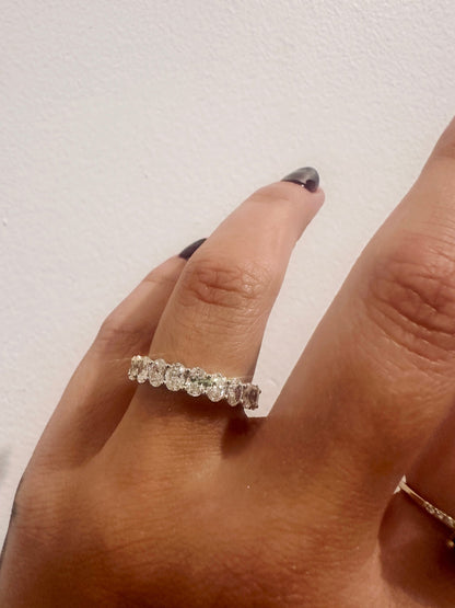 Oval Diamond Devotion Wedding Band worn on its own