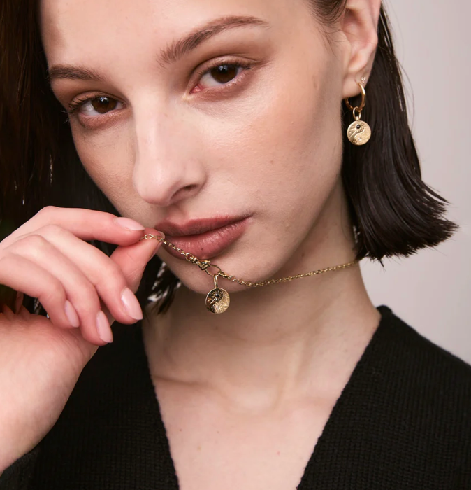 Magic Maker Charm Collector Clasp Necklace on model