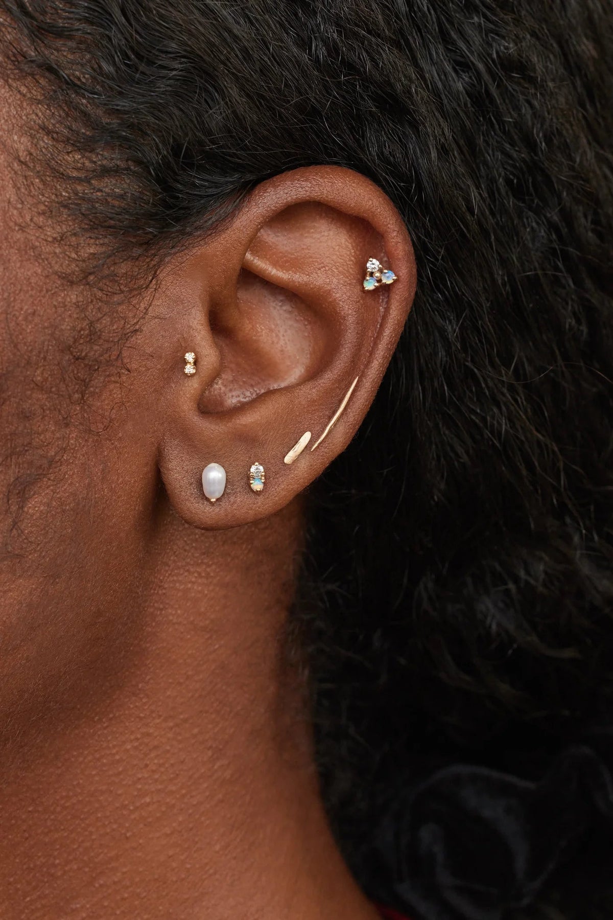Irregular Pearl Earrings by WWAKE, additional view 2